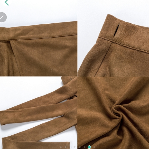 NEW...High Waist Midi Suede Wrap Skirt - Picture 8 of 8